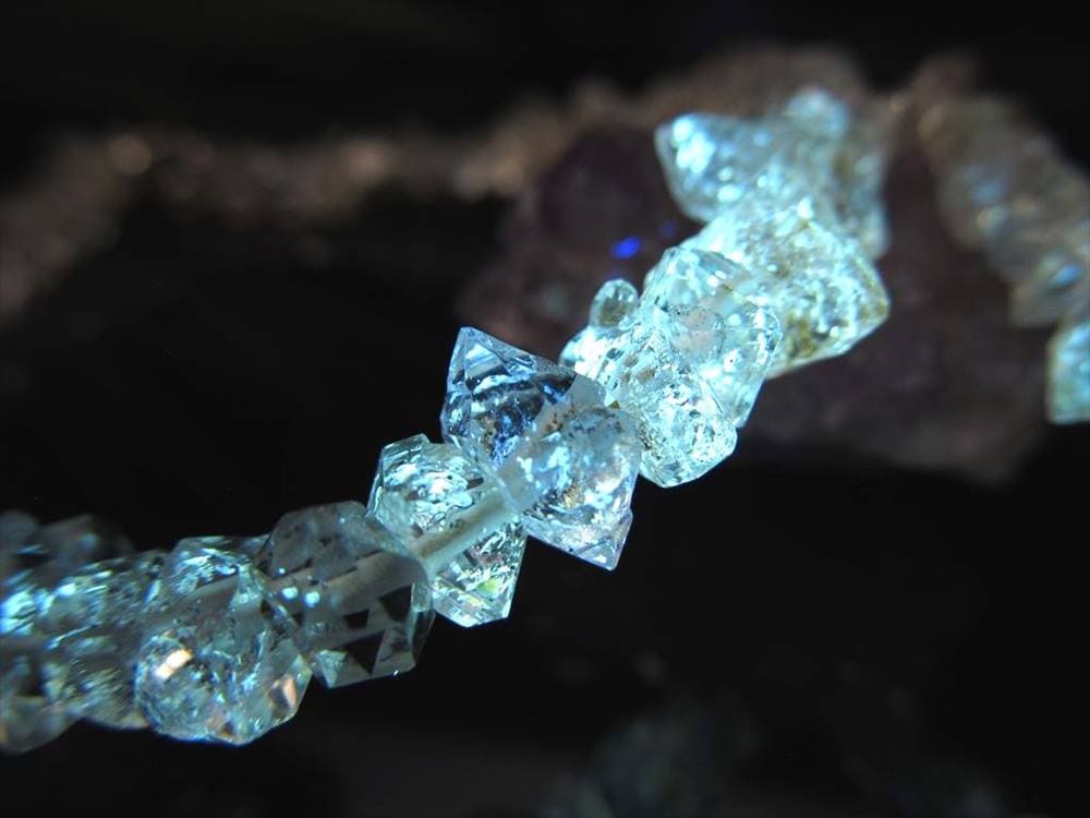 オイルインクォーツ 結晶 石油入り水晶 ブレスレット アジャスター金具付