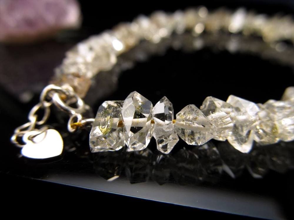 オイルインクォーツ 結晶 石油入り水晶 ブレスレット アジャスター金具付