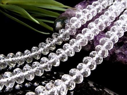 水晶 クォーツ クリスタル 繊細ボタンカット ビーズ連 連材