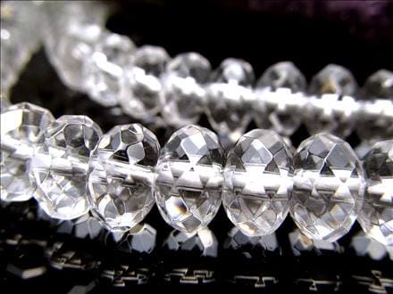 水晶 クォーツ クリスタル 繊細ボタンカット ビーズ連 連材