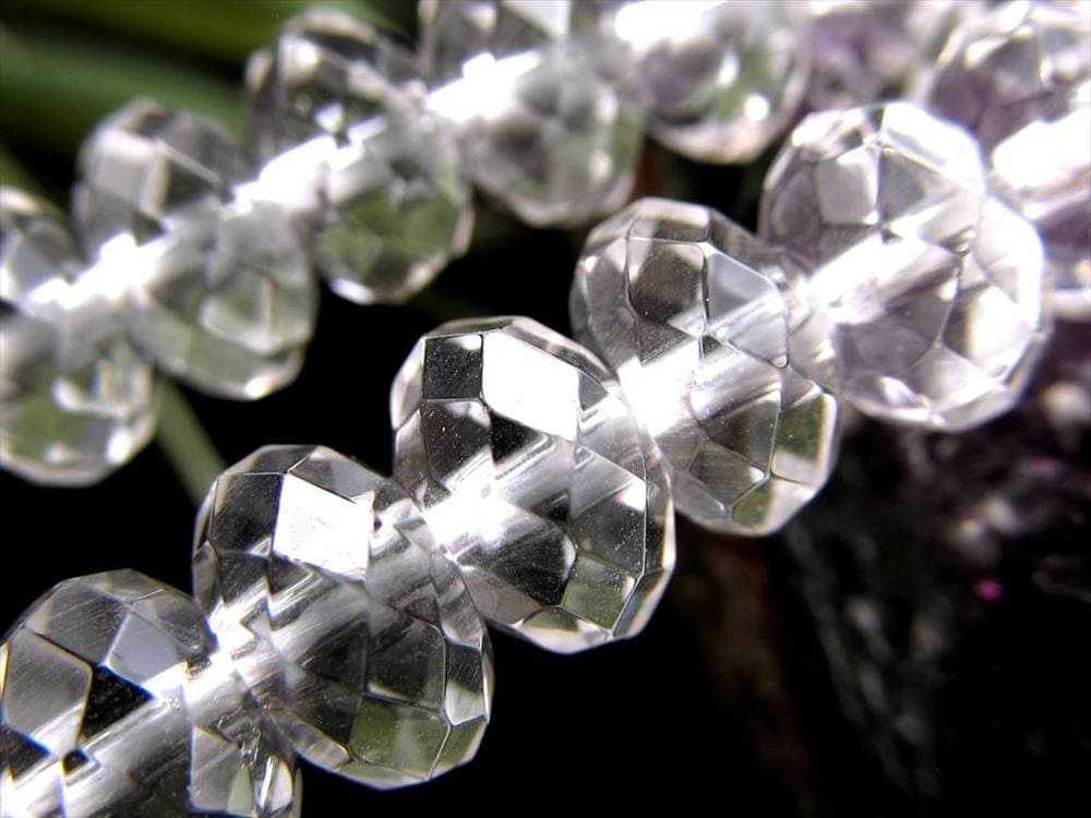 水晶 クォーツ クリスタル 繊細ボタンカット ビーズ連 連材