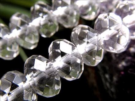 水晶 クォーツ クリスタル 繊細ボタンカット ビーズ連 連材