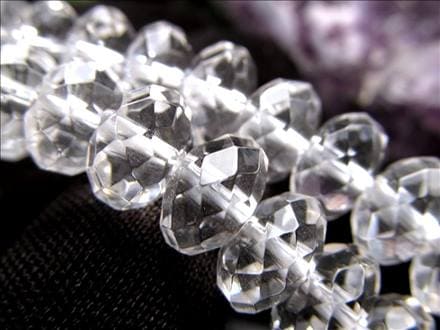 水晶 クォーツ クリスタル 繊細ボタンカット ビーズ連 連材