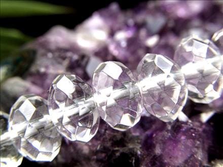 水晶 クォーツ クリスタル 繊細ボタンカット ビーズ連 連材