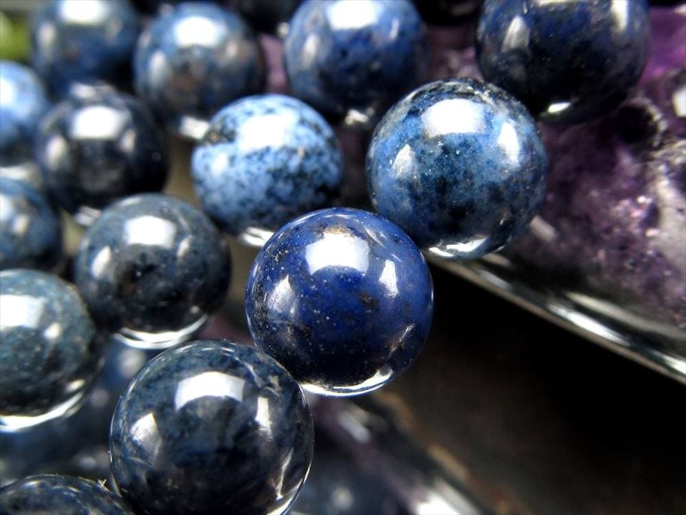 デュモルチェライト デュモルチ石 ビーズ連 連材