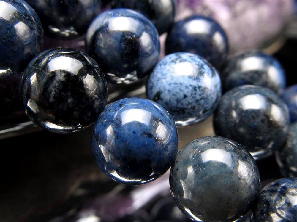 デュモルチェライト デュモルチ石 ビーズ連 連材