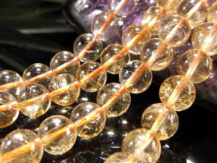 シトリン 黄水晶 ビーズ連 連材