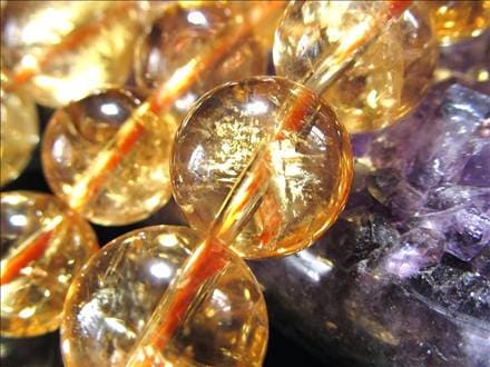 シトリン 黄水晶 ビーズ連 連材