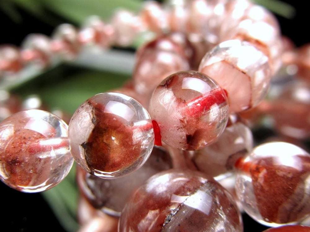 ファントムクォーツ 幻影水晶 ブレスレット レッドファントム 赤富士