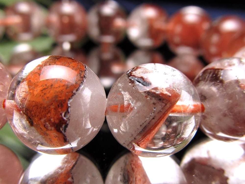 ファントムクォーツ 幻影水晶 ブレスレット レッドファントム 赤富士