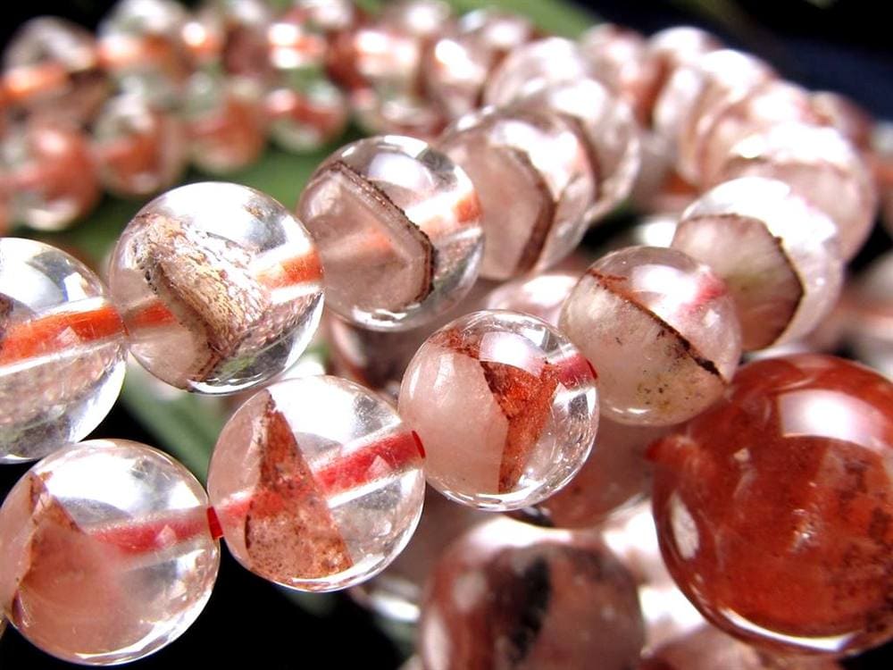 ファントムクォーツ 幻影水晶 ブレスレット レッドファントム 赤富士