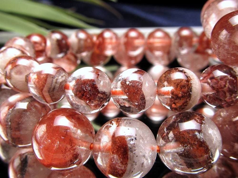 ファントムクォーツ 幻影水晶 ブレスレット レッドファントム 赤富士