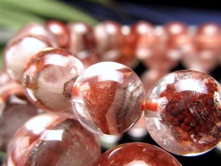 ファントムクォーツ 幻影水晶 ブレスレット レッドファントム 赤富士