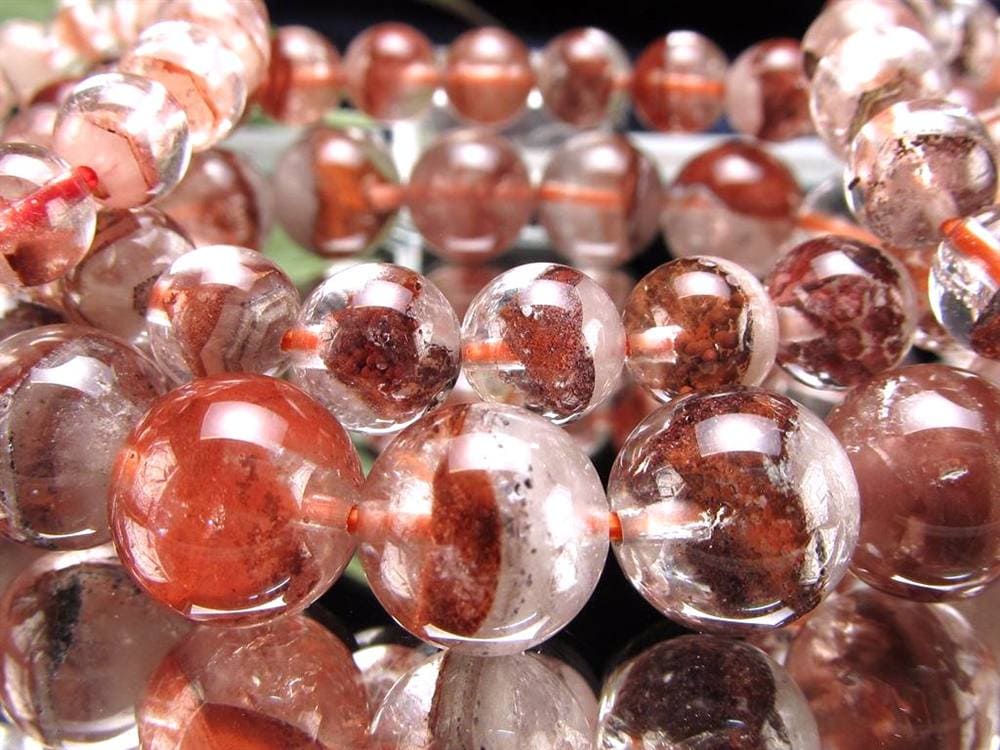 ファントムクォーツ 幻影水晶 ブレスレット レッドファントム 赤富士