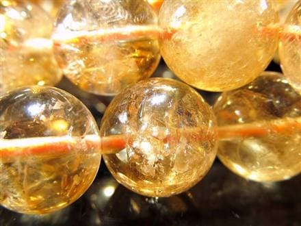 シトリン 黄水晶 ビーズ連 連材