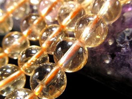 シトリン 黄水晶 ビーズ連 連材