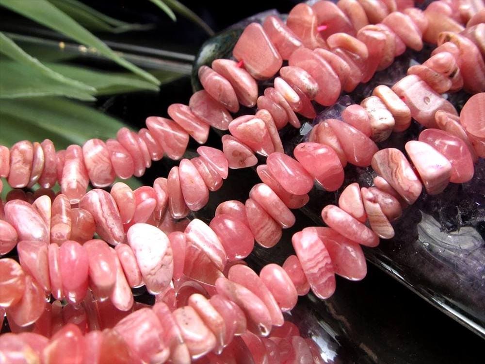 インカローズ ロードクロサイト さざれ ビーズ連 連材