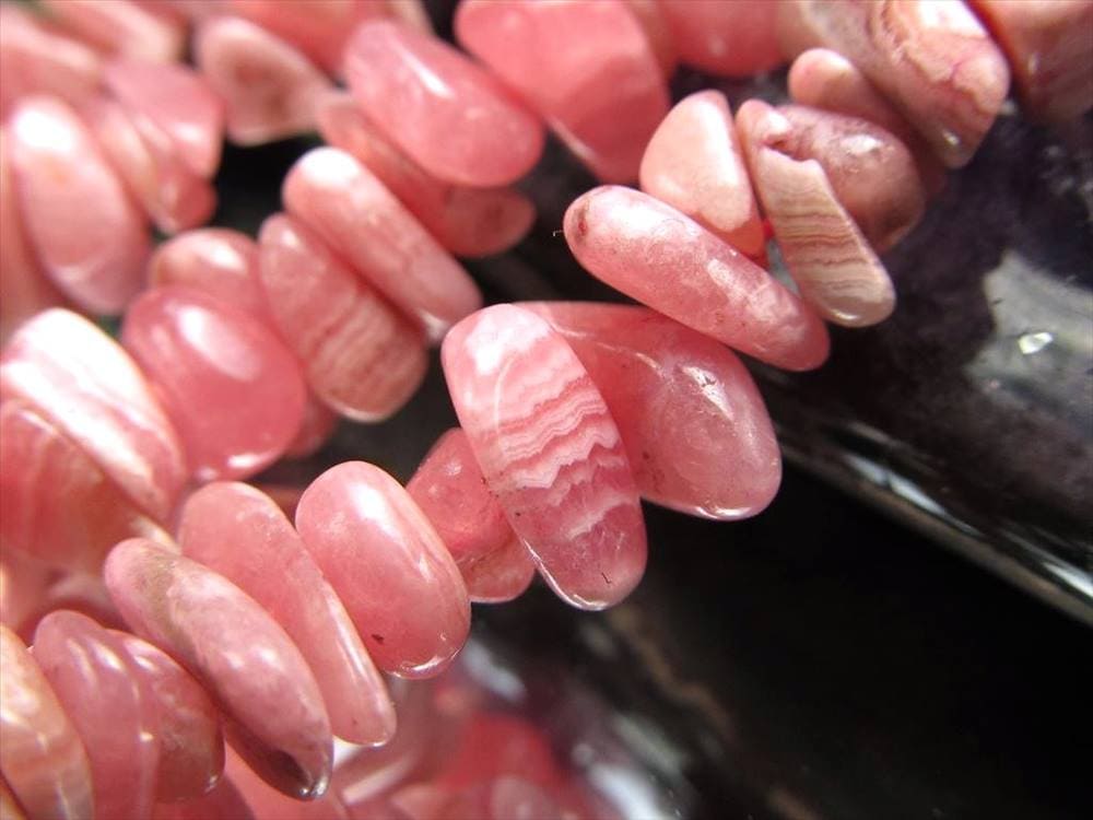 インカローズ ロードクロサイト さざれ ビーズ連 連材