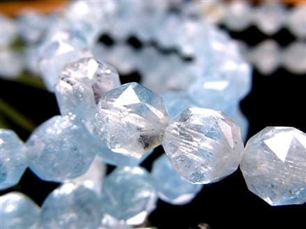 アクアマリン 藍玉 スターカット ブレスレット 誕生石