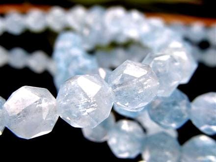 アクアマリン 藍玉 スターカット ブレスレット 誕生石