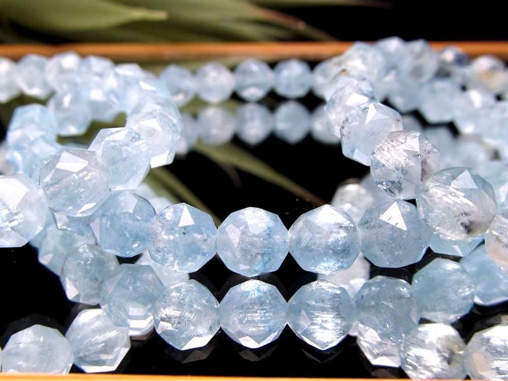 アクアマリン 藍玉 スターカット ブレスレット 誕生石