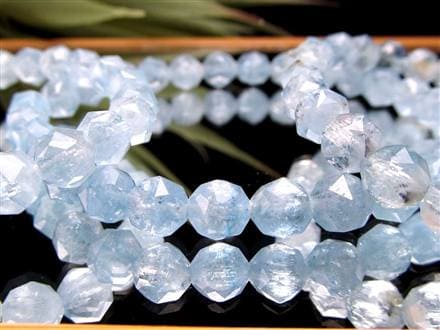 アクアマリン 藍玉 スターカット ブレスレット 誕生石