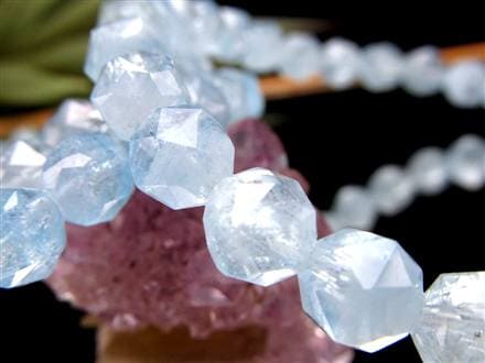 アクアマリン 藍玉 スターカット ブレスレット 誕生石