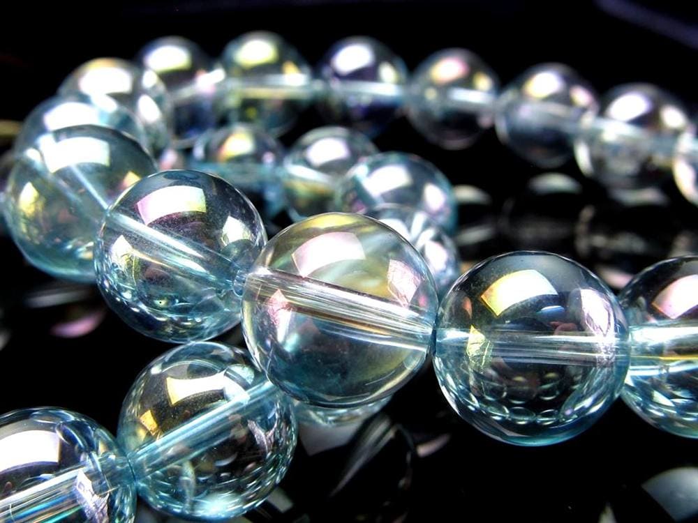 オーラクォーツ ブレスレット 水晶 蒸着水晶 天然石