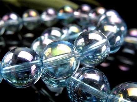 オーラクォーツ ブレスレット 水晶 蒸着水晶 天然石