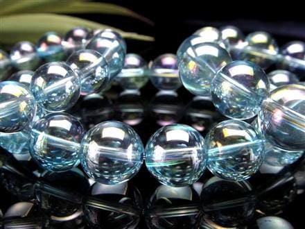 オーラクォーツ ブレスレット 水晶 蒸着水晶 天然石