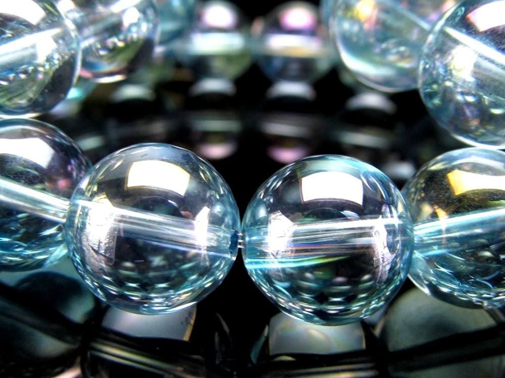 オーラクォーツ ブレスレット 水晶 蒸着水晶 天然石