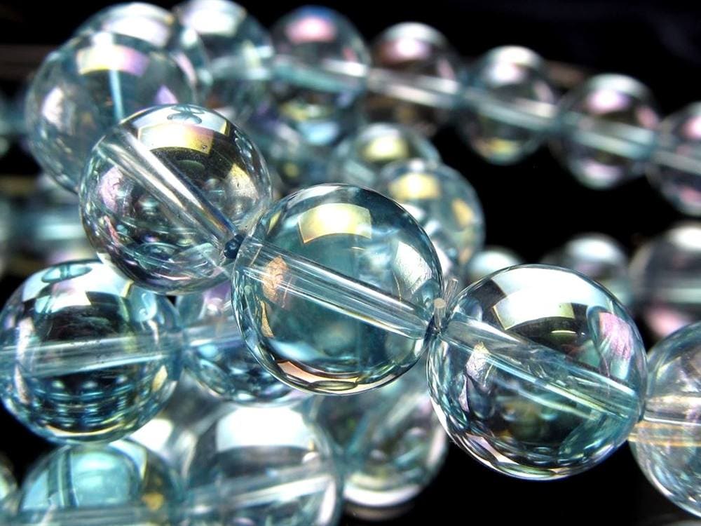オーラクォーツ ブレスレット 水晶 蒸着水晶 天然石
