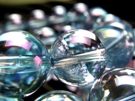 オーラクォーツ ブレスレット 水晶 蒸着水晶 天然石