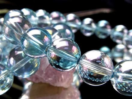 オーラクォーツ ブレスレット 水晶 蒸着水晶 天然石