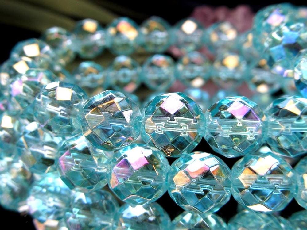 オーラクォーツ ブレスレット 水晶 蒸着水晶 天然石