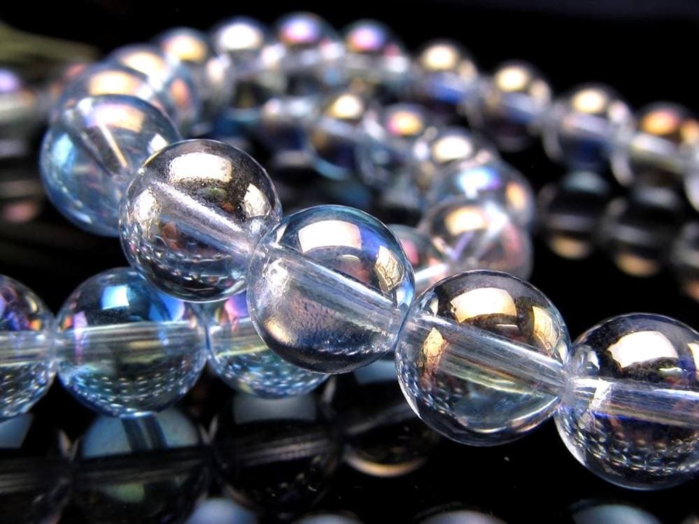 オーラクォーツ ブレスレット 水晶 蒸着水晶 天然石