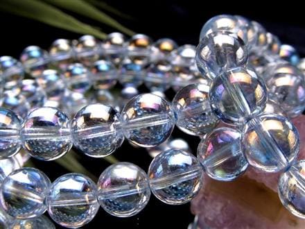 オーラクォーツ ブレスレット 水晶 蒸着水晶 天然石