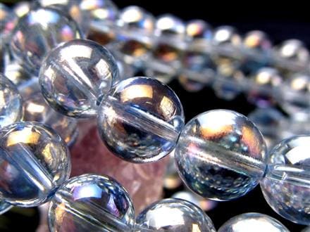 オーラクォーツ ブレスレット 水晶 蒸着水晶 天然石