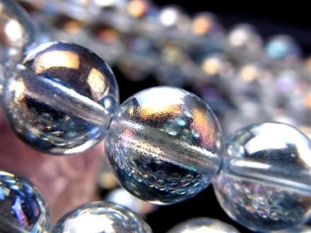 オーラクォーツ ブレスレット 水晶 蒸着水晶 天然石
