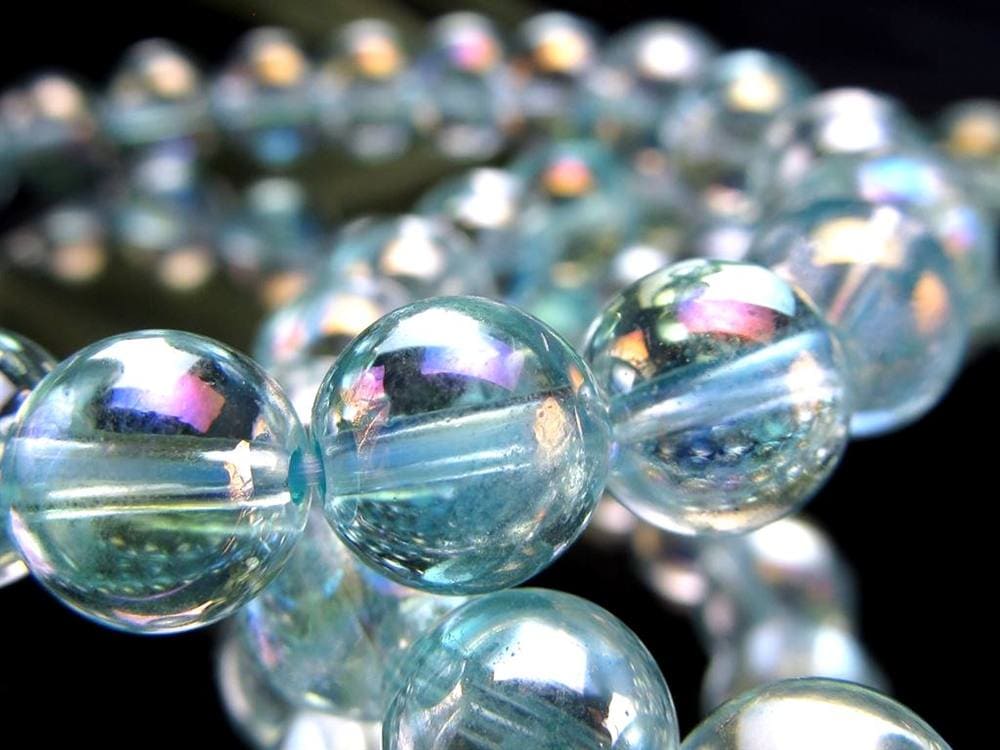 オーラクォーツ ブレスレット 水晶 蒸着水晶 天然石