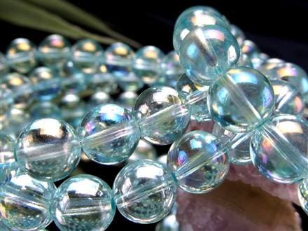 オーラクォーツ ブレスレット 水晶 蒸着水晶 天然石
