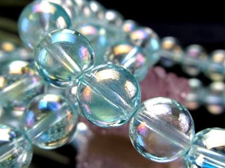 オーラクォーツ ブレスレット 水晶 蒸着水晶 天然石