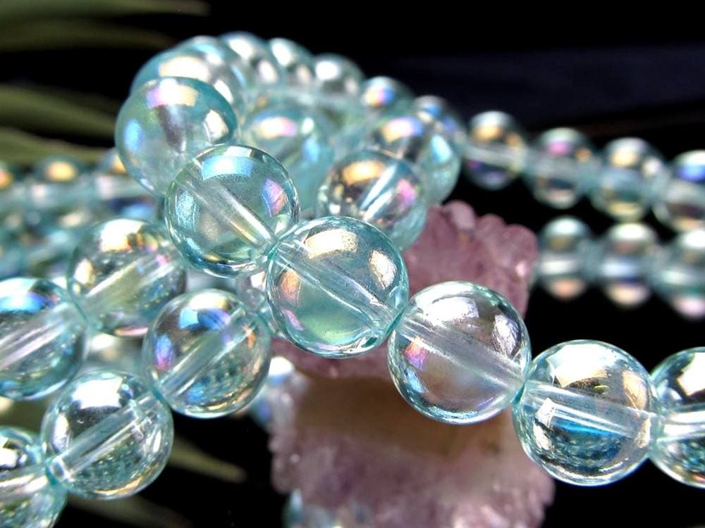オーラクォーツ ブレスレット 水晶 蒸着水晶 天然石