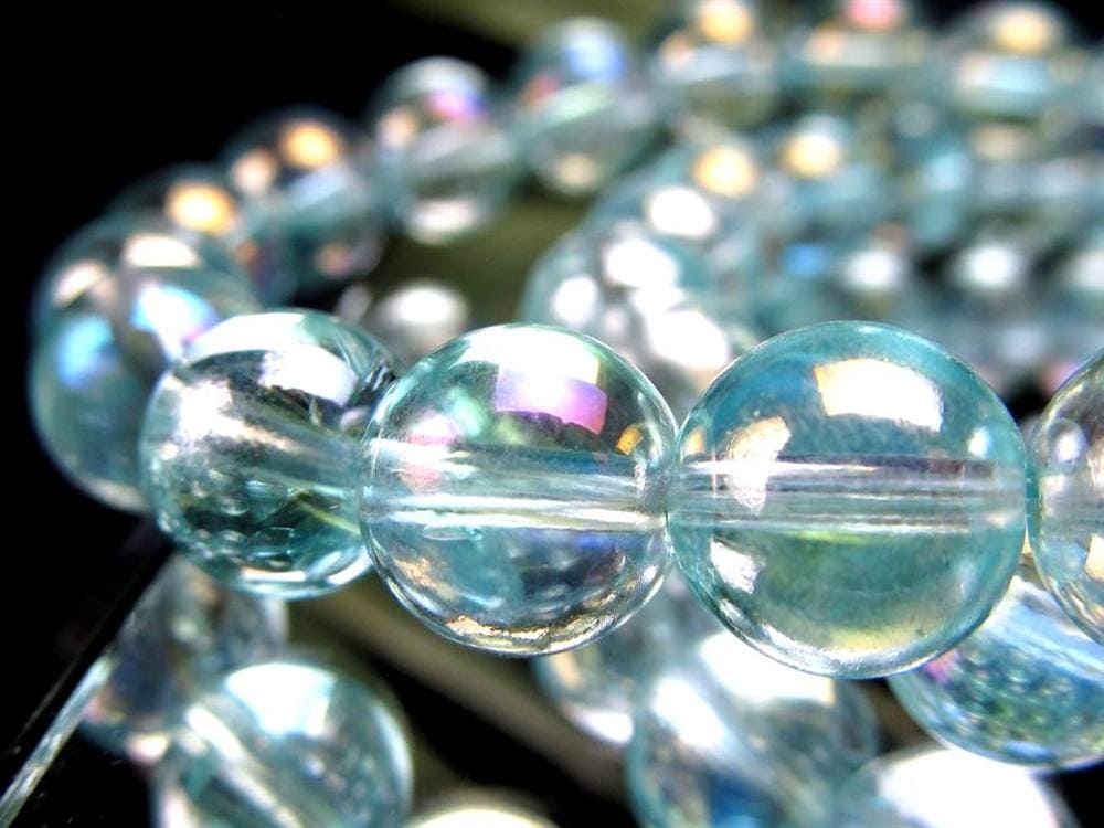 オーラクォーツ ブレスレット 水晶 蒸着水晶 天然石