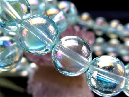 オーラクォーツ ブレスレット 水晶 蒸着水晶 天然石