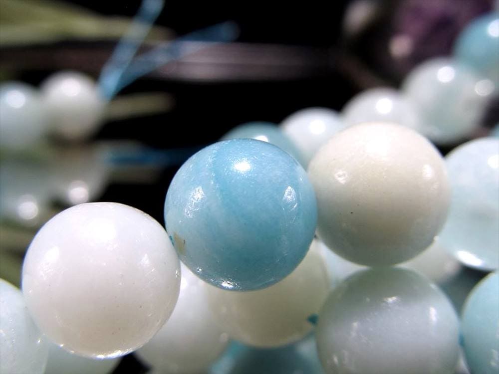 アマゾナイト 天河石 ホープストーン ビーズ連 連材