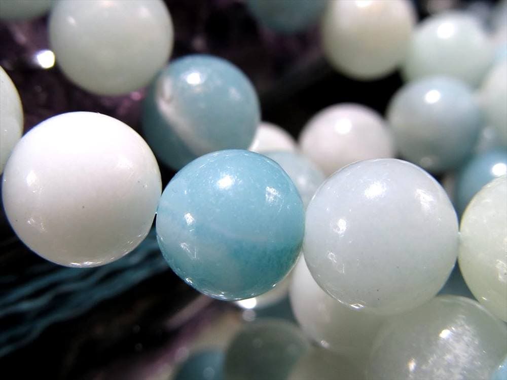 アマゾナイト 天河石 ホープストーン ビーズ連 連材