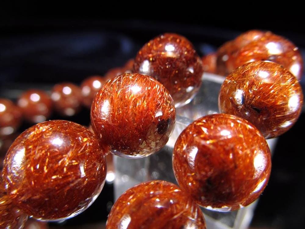 オレンジ ブラウン ルチルクォーツ ブレスレット ブラジル産