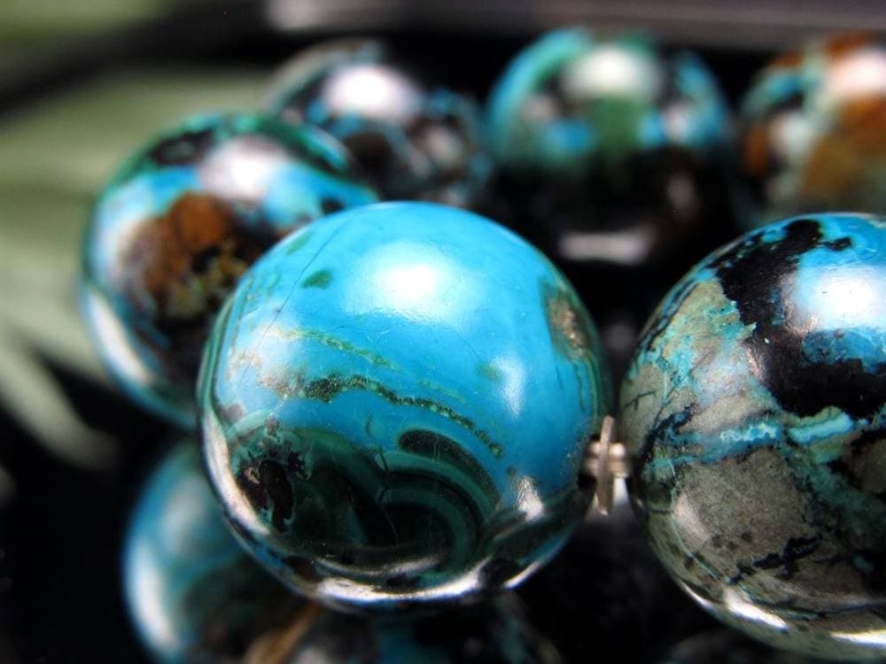 クリソコラ  ブレスレット 珪孔雀石 クリソコラシリカ