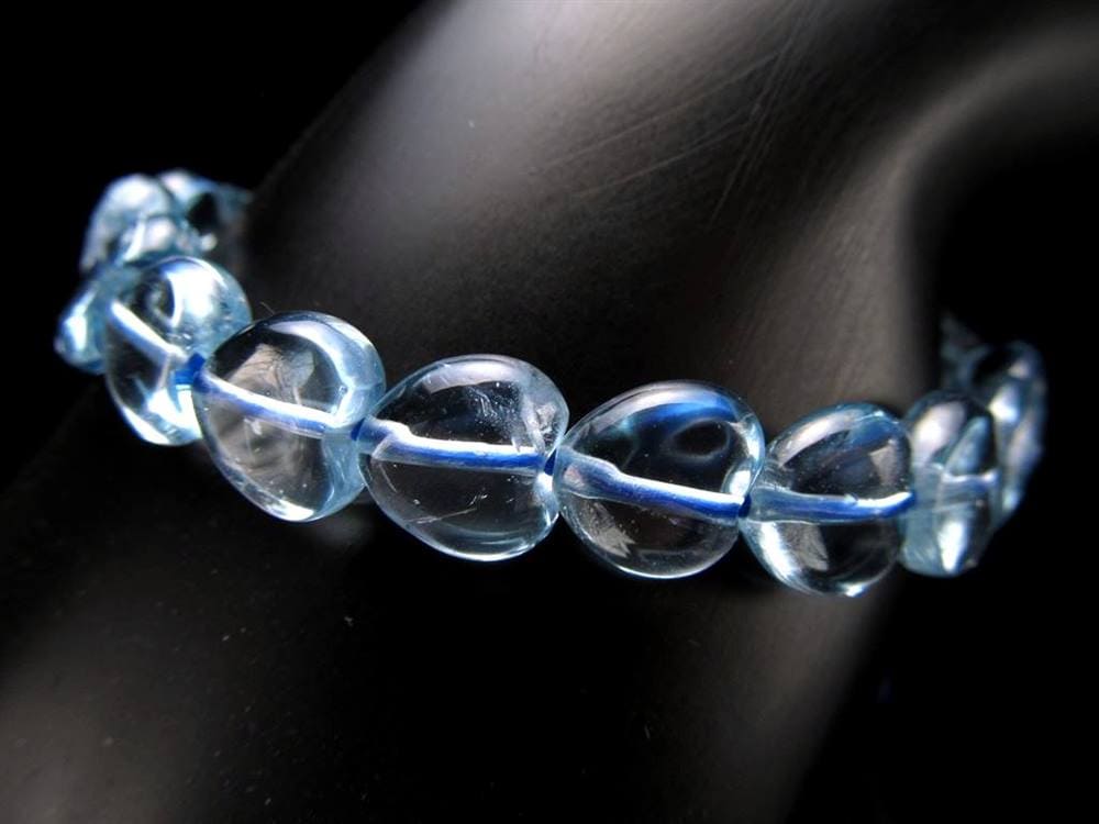 ブルートパーズ 黄玉.ハート ブレスレット 誕生石 トパーズ